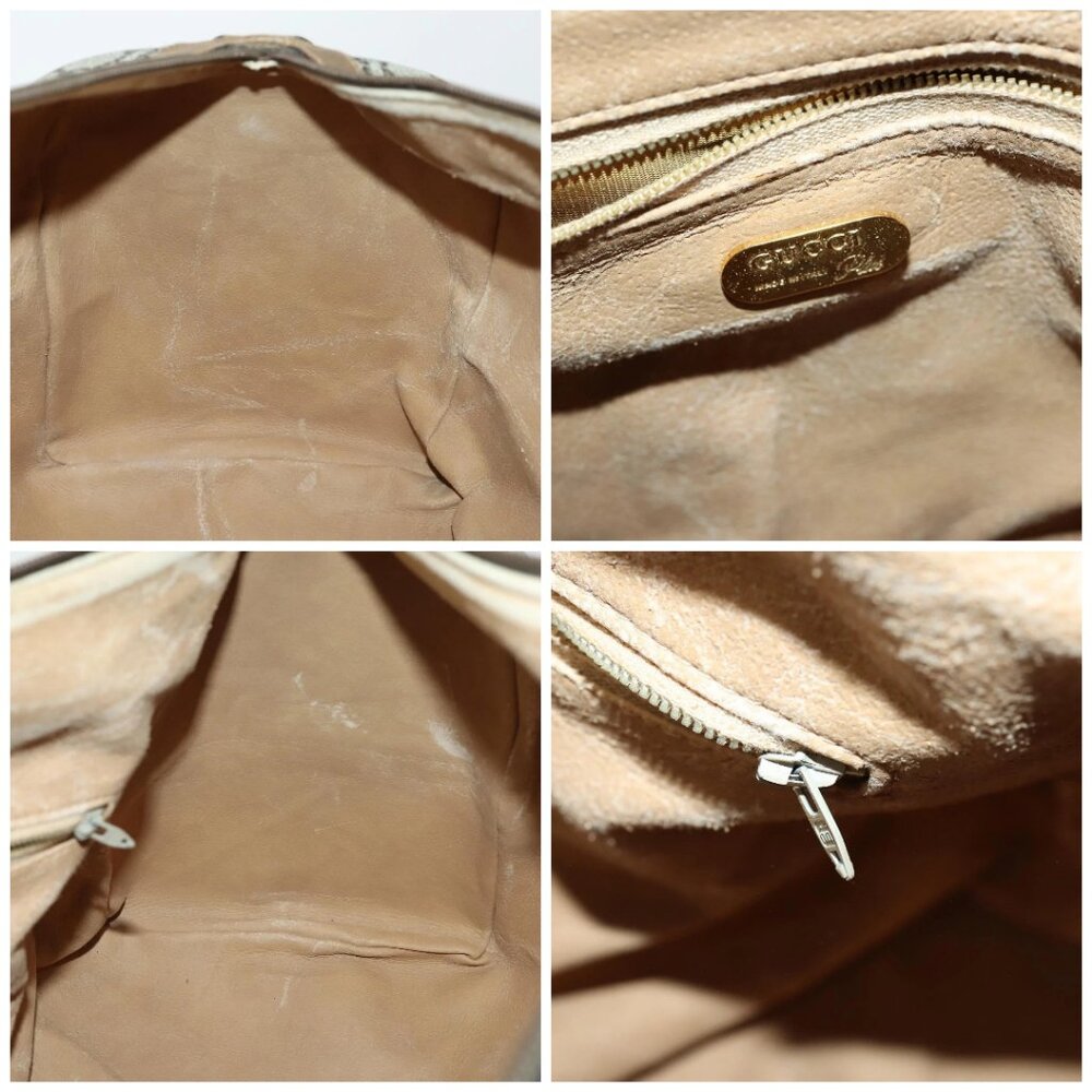 GUCCI GG Plus Supreme Boston Bag PVC Beige Gold Auth 151625 - Picture 15 of 16
